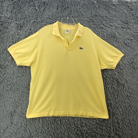 Lacoste Polo Shirt Mens Size XL USA Yellow Vintage Alligator Logo - Picture 1 of 8